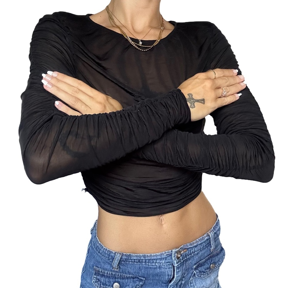 Zara Sheer Black Blouse